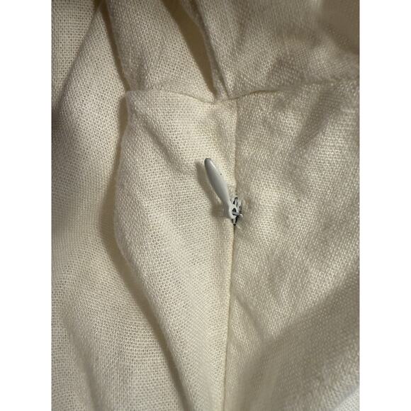 Zara Knotted Linen Blend Shell Sleeves Mini Dress, Cream, Sz: XL, 81-39 - Picture 13 of 16